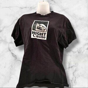 Vintage White Castle Delta Pro Weight Black Crew Neck T-Shirt Adult M‎